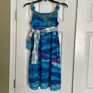 Children’s Place Beautiful blue sundress with sash  girls size 14